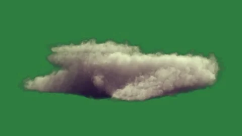 A cloud floating in the air isolated on green screen background Stock Footage 336858635