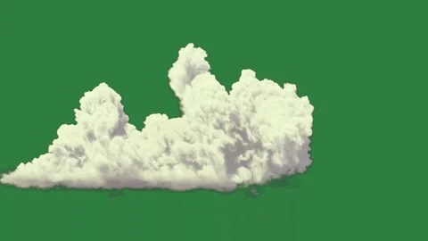 A cloud floating in the air isolated on green screen background Stock Footage 336858650