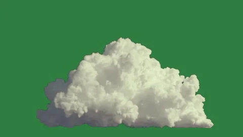 A cloud floating in the air isolated on green screen background Video stock 336858661