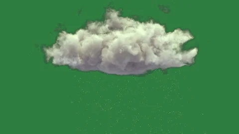 A cloud floating in the air isolated on green screen background Stock Footage 336858680