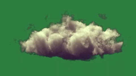 A cloud floating in the air isolated on green screen background Stock Footage 336954923