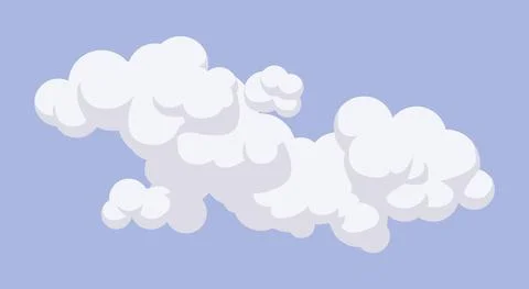 Cloud floating in the atmosphere, clear light blue sky Stock Illustration