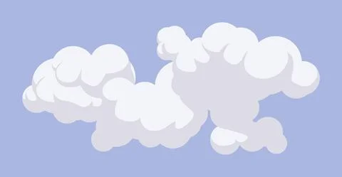 Cloud floating calm in the atmosphere, clear light blue sky Stock Illustration