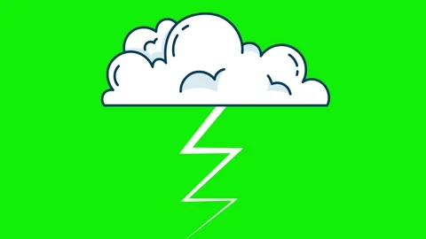 Cloud Floating with Lightning - Chroma Key Green Screen Footage Stock-Footage 341336492
