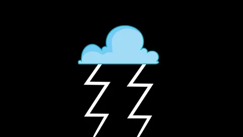 Cloud Floating with Lightning - Chroma Key Green Screen Footage Stock Footage 341337254