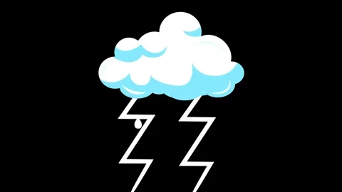 Cloud Floating with Lightning Motion Graphic Overlay Stock Footage 341328504