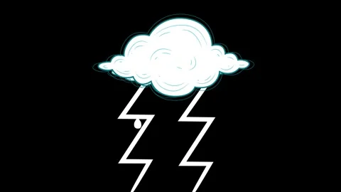 Cloud Floating with Lightning - Royalty Free Clip Stock Footage 341337159
