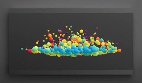Cloud. Floating liquid blobs. Abstract banner with fluid shapes. 3D vector il 스톡 일러스트