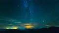 The cloud flow above mountains on the sunset background. time lapse 4k or 4k+ Resolution