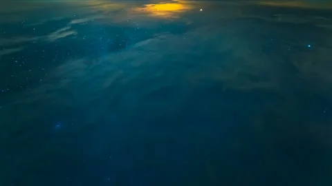 The cloud flow on the starry sky background. evening night time Stock Footage 95185460