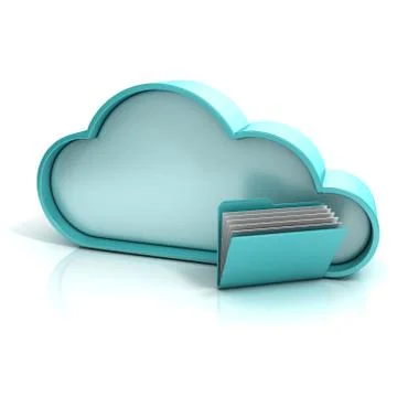 Cloud folder 3D computer icon Stock Illustration