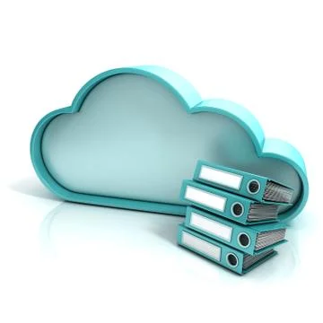 Cloud folder 3D computer icon Stock Illustration