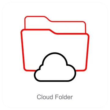 Cloud folder and Folder icon concept Stock Illustration