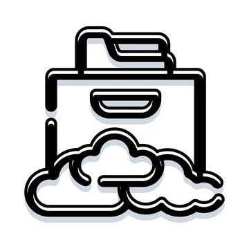 Cloud folder data storage and backup concept Stock Illustration