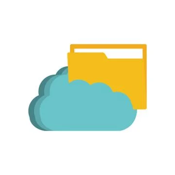 Cloud folder file paper technology Stockillustratie