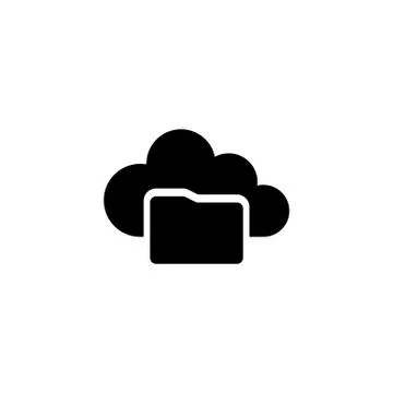 Cloud Folder Flat Vector Icon Stock Illustration