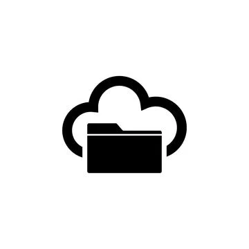 Cloud Folder Flat Vector Icon Stock Illustration