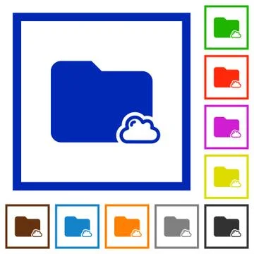 Cloud folder framed flat icons Stockillustratie