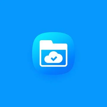 Cloud folder icon for apps and web Stockillustratie