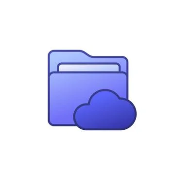 Cloud folder icon with outline Stockillustratie