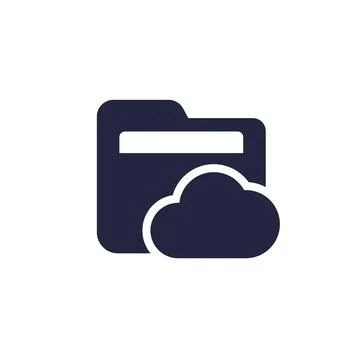 Cloud folder icon, pictogram on white 库存插图