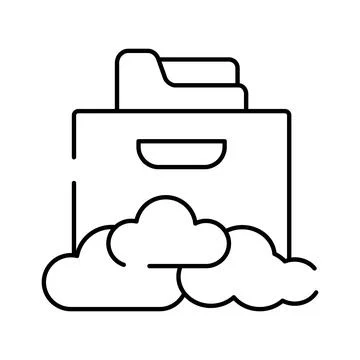 Cloud folder icon storing digital data online Stock Illustration