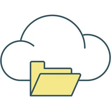 Cloud folder icon vector file storage place Stock Illustration