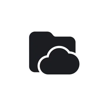 Cloud folder icon, vector pictogram on white Illustrazione stock