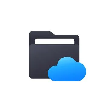 Cloud folder icon for web and apps Illustrazione stock