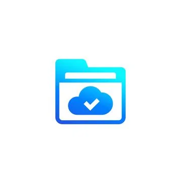 Cloud folder icon on white イラスト素材