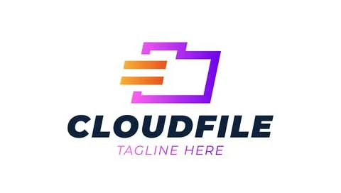 Cloud, Folder, Storage, File Blue Business Logo Template. Vector logotype for Stock Illustration