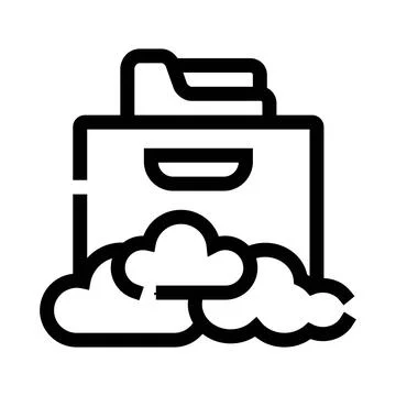 Cloud folder storing digital files and data online Stockillustratie