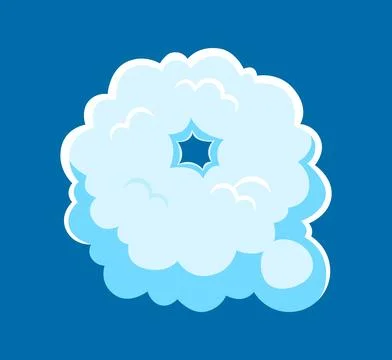 Cloud font, fluffy white smoke typeface letter Q 库存插图