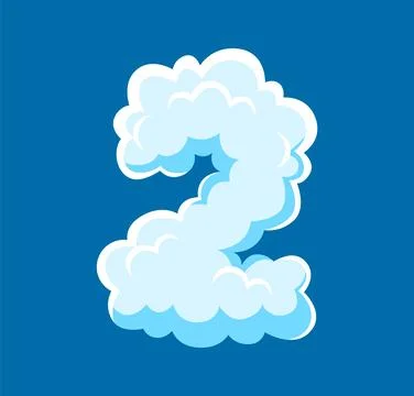 Cloud font, fluffy white smoke typeface number 2 Illustrazione stock