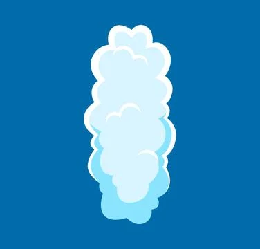 Cloud font of fluffy white smoke letter I typeface イラスト素材