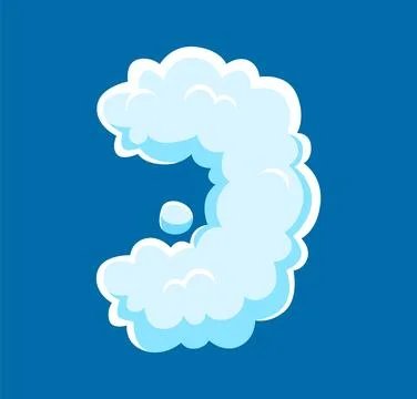 Cloud font or cartoon fluffy white smoke letter J Illustrazione stock
