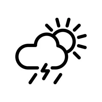 Cloud forecast lightning rainy weather icon 库存插图