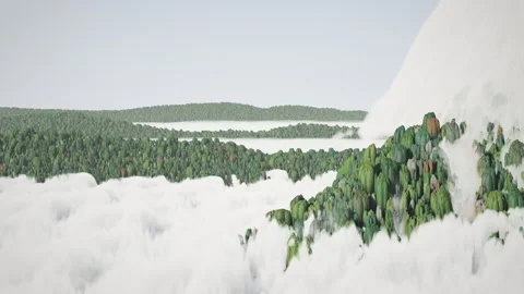 Cloud Forest Mist Rolling over Rainforest Canopy Timelapse Seamless Loop Stock-Footage 347071471