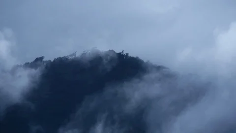 Cloud forest top of hill Stock Footage 126551276
