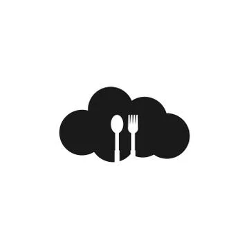 Cloud fork and spoon vector design illustration Illustration