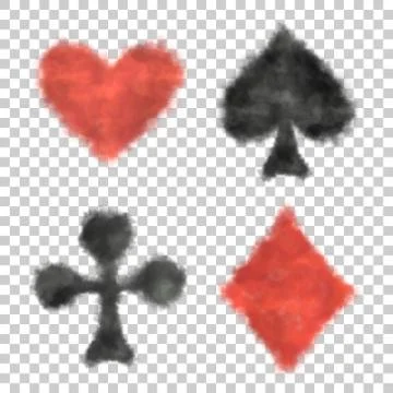 A cloud in the form of card suits on transparent background. Vector illustrat Иллюстрация