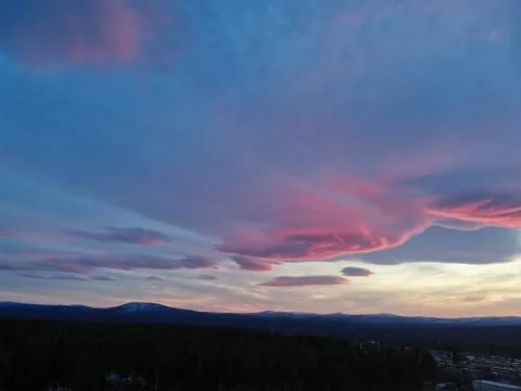 The cloud in the form of strawberry marshmallow Stock Photos