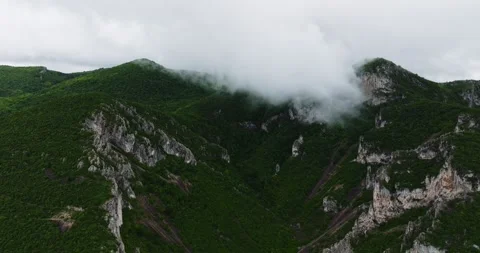 Cloud Formation Moisture Emission From Tropical Green Covered Mountain Hills Stock Footage 300442437