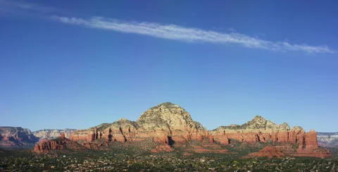 Cloud formation over Red Rock landscape Stock Footage 63997573