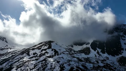 Cloud formation at the peak of the mountain timelapse Stock Footage 224018929