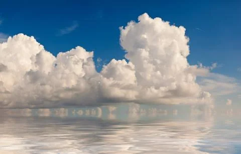 Cloud formation reflected in the ocean Stock Photos