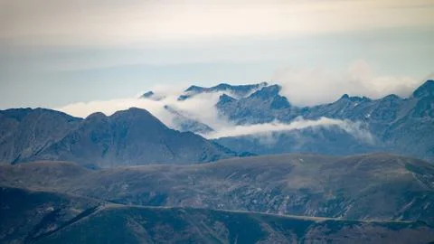 Cloud Formation Surround Mountain Tops Stock Photos