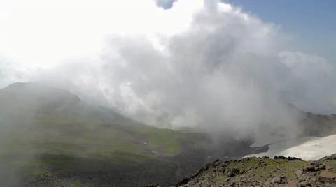 Cloud formation on top of Mount Aragats Peak Stock Footage 32818510