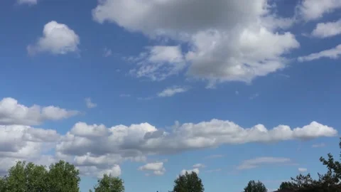 Cloud formation with trees in timelapse in summer Stock Footage 145527095
