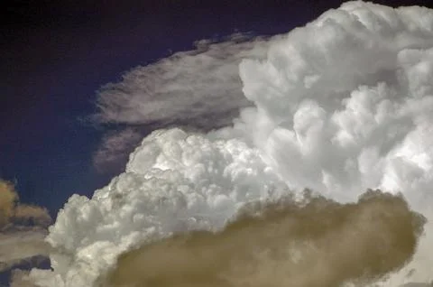 Cloud formations of different sizes and colors Stock Photos